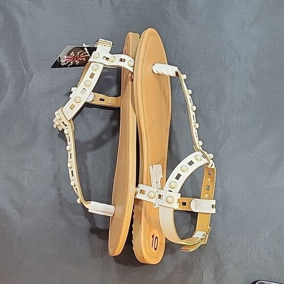 BRAND NEW OLIVIA MILLER STUDDED T STRAP ADJUSTABLE BUCKLE ANKLE STRAP SANDAL - Picture 7 of 12